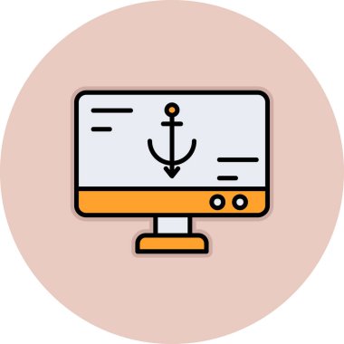 Web simgesi, teknolojinin vektör illüstrasyonu