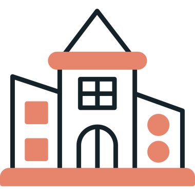 Ev. Web simgesi basit illüstrasyon