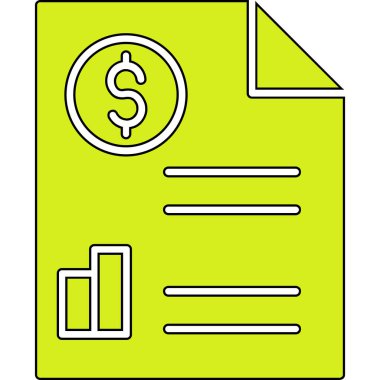 Belge simgesi vektör illüstrasyon tasarımı ile dolar faturası