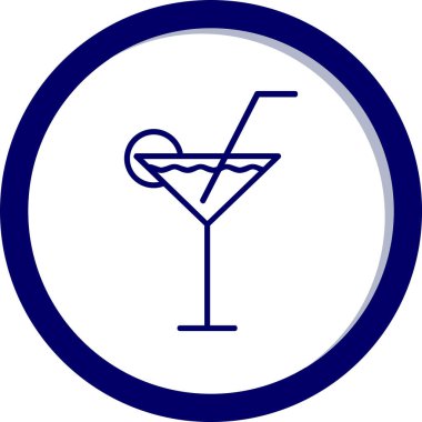 Kokteyl web simgesi vektör illüstrasyonu