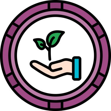 Para simgesi renk ana hatlarıyla el ele tutuşan para