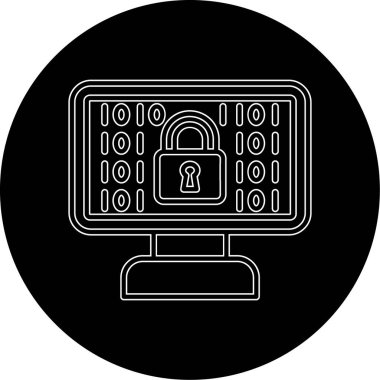 siber güvenlik kilidi ikon vektör illüstrasyon tasarımı