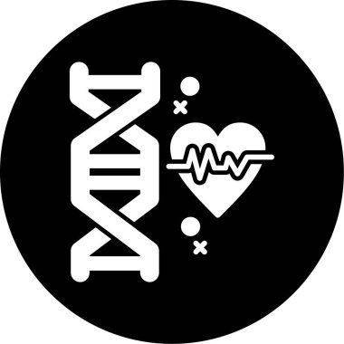 vector illustration of modern b lack icon of dna