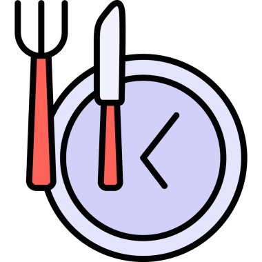 Akşam yemeği ikonu, ana hatlarıyla dolu.