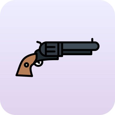 Silah, askeri silah. Düz simge. vektör illüstrasyonu