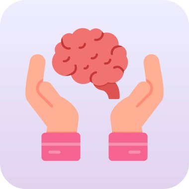 İnsan beyni. Web simgesi basit illüstrasyon