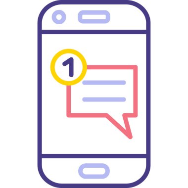 Cep telefonu mesajı. Basit illüstrasyon