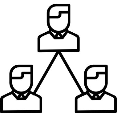 İş yönetimi ikonu ana hatları vektörü. İş ekibi. Ekip