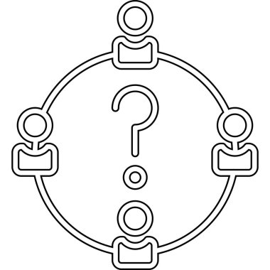 Soru işareti olan insanların vektör simgesi