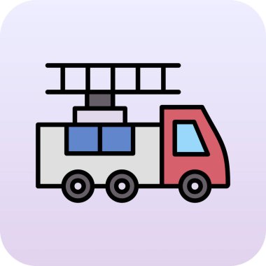 kamyon vektör çizgisi simgesi beyaz üzerine izole edildi