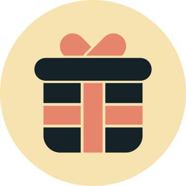 Hediye kutusu düz vektör simgesi