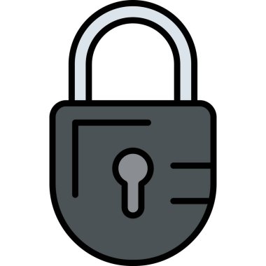 Kilit. Web simgesi basit illüstrasyon