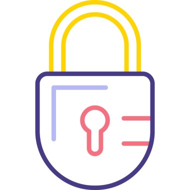 Kilit. Web simgesi basit illüstrasyon