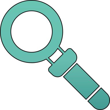 Doldurulmuş cam büyüteç simgesini bul - taslak biçimi