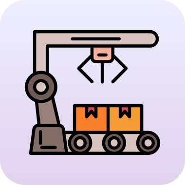 Bir kamyonun karikatür simgesinin vektör çizimi