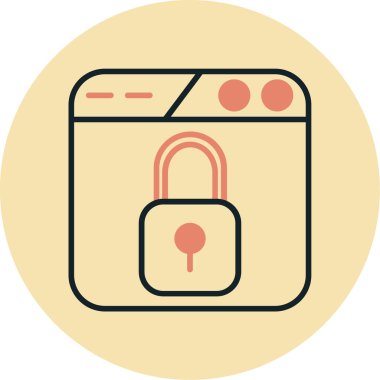 düz vektör simgesini kilitle