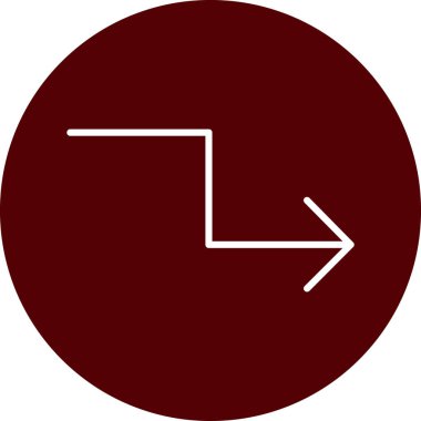 ok sağ vektör simgesi. biçim düz simge sembolü, kırmızı renk, beyaz arkaplan.