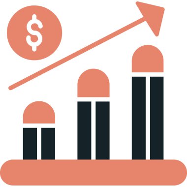 Büyüme grafiği vektör simgesi