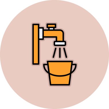 Duş. Web simgesi basit illüstrasyon