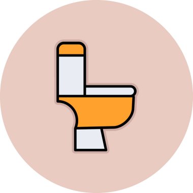 tuvalet basit doldurulmuş vektör simgesi dekoru