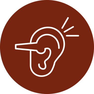 Kulak ikonu. Web için basit duyma vektör simgeleri çizimi