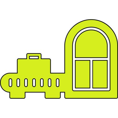 yeşil tren ikonu izole edildi