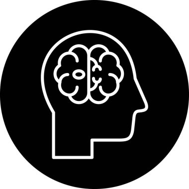 Beyin. Web simgesi basit illüstrasyon