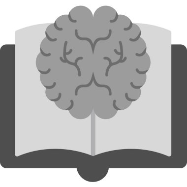 Düz bir beyin simgesi. İzole edilmiş arka planda insan öğrenme vektörü çizimi. beyin öğrenme konsepti