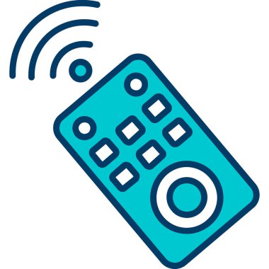 Uzaktan kumanda simgesi. Web için uzak kontrol vektör simgelerinin özet çizimi