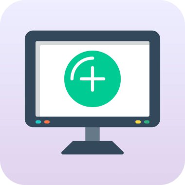 bilgisayar izleme simgesi, vektör illüstrasyonu.