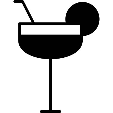 Bir kokteyl ikonunun vektör illüstrasyonu