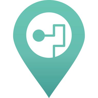 Güzergah simgesine sahip harita işaretleyici, basit vektör illüstrasyonu