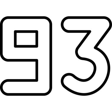 9 numaralı sayı çizgisi simgesi tasarımı