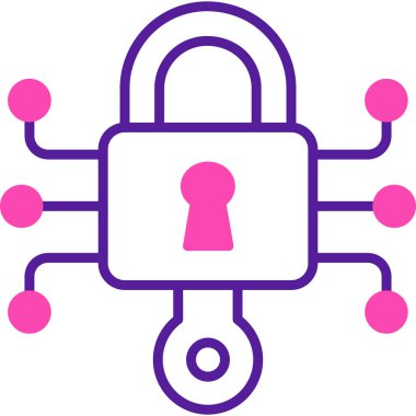 Asma kilit. Web simgesi basit illüstrasyon