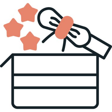 kutu hediye simgesi ana hatları biçiminde