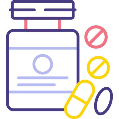 İlaç. Web simgesi basit illüstrasyon