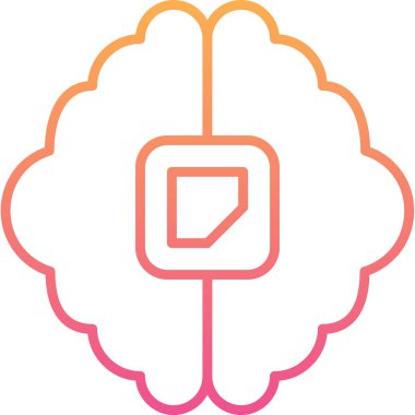 Beyin. Web simgesi basit illüstrasyon