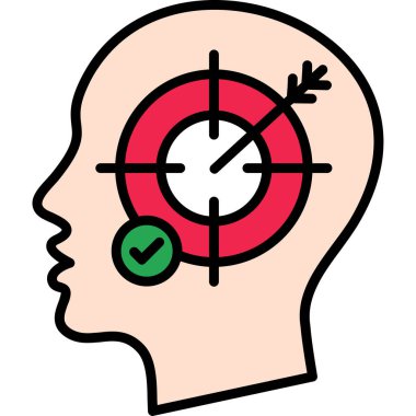 beyin hedef simgesi vektör illüstrasyonu