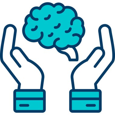 Beyin ikonu vektör illüstrasyonu. beyin işareti.