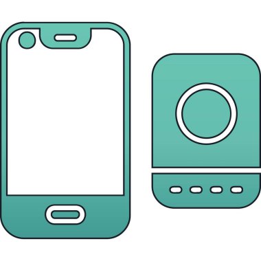 smartphone aygıt simge vektör illüstrasyon izole