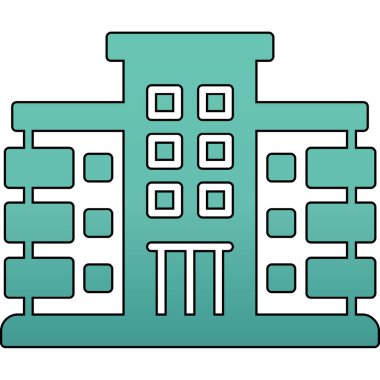 Bina. Web simgesi basit illüstrasyon