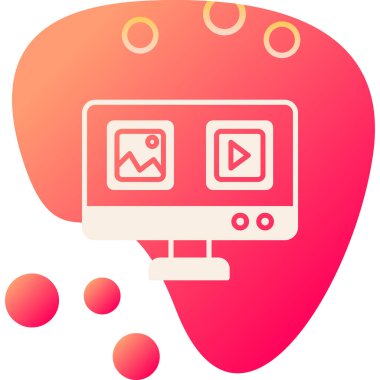 Video sohbet simgesi, vektör illüstrasyonu