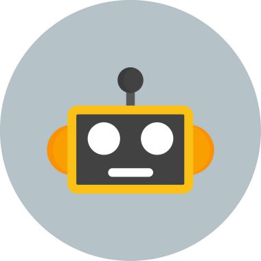 robot. Web simgesi basit illüstrasyon