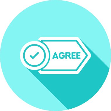 onaylanmış vektör dairesi düz simgesi