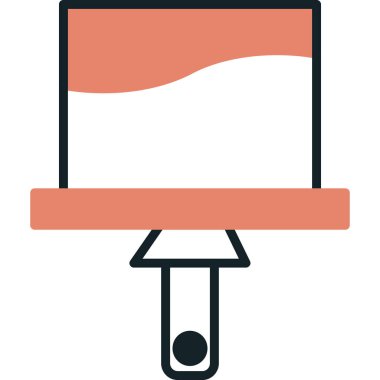 boya fırçası vektör simgesi. Beyaz arkaplanda izole edilmiş basit bir vektör çizimi. boya fırçası tasarımı.