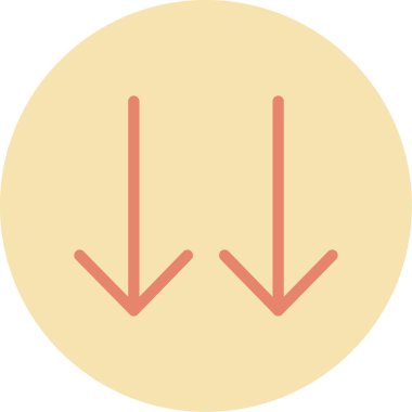 ok aşağı vektör simgesi. stil düz çizgi, yuvarlak açılar, beyaz arkaplan.