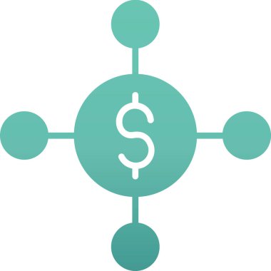 Dolar işareti vektör simgesi