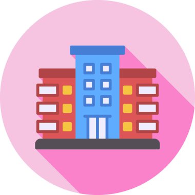 Bina. Web simgesi basit illüstrasyon