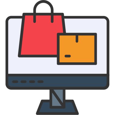 Alışveriş. Web simgesi basit illüstrasyon