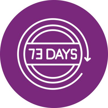 75 gün kaldı, 72 gün kaldı, gün ve gün simgesi, vektör illüstrasyon grafik tasarımı,